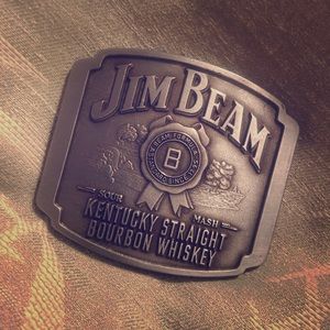 NWOT Jim Beam Metal Belt Buckle!! Super Fun!!